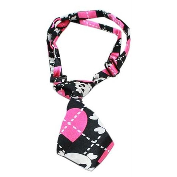 Unconditional Love Dog Neck Tie Pink Argyle Skull UN764925